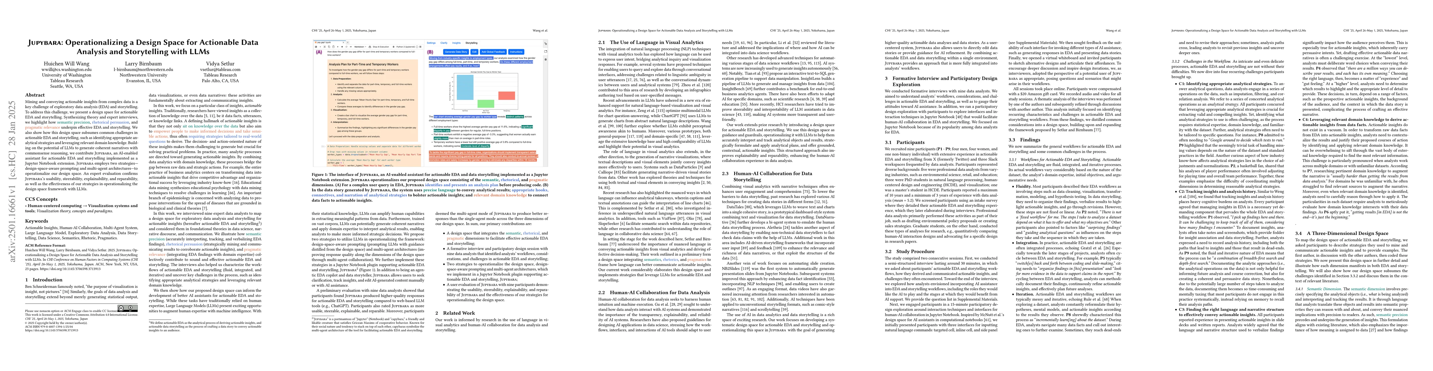 Thumbnail for Jupybara: Operationalizing a Design Space for Actionable Data Analysis
  and Storytelling with LLMs