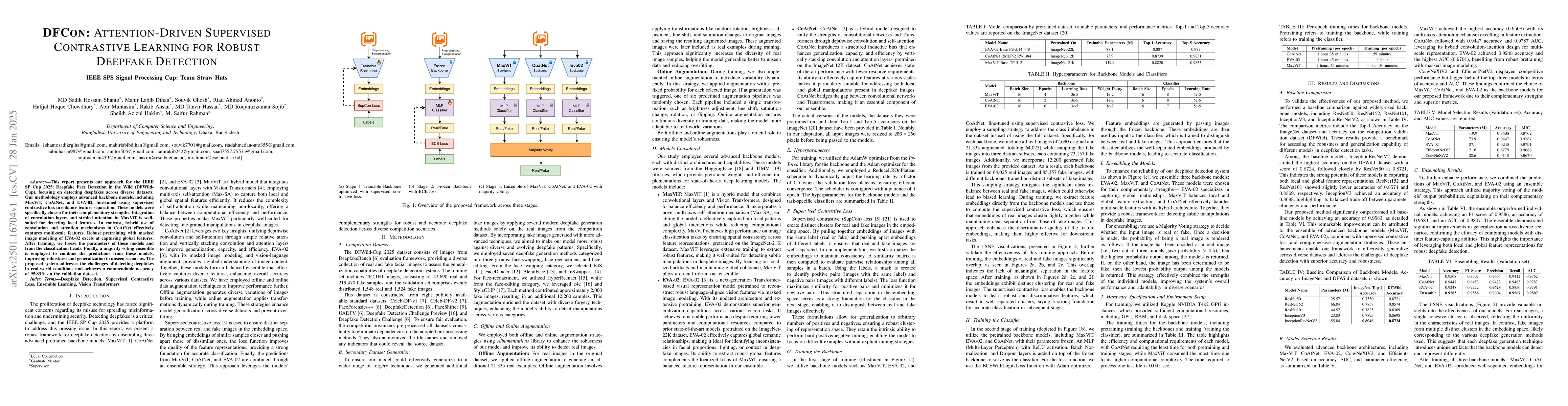 Thumbnail for DFCon: Attention-Driven Supervised Contrastive Learning for Robust
  Deepfake Detection