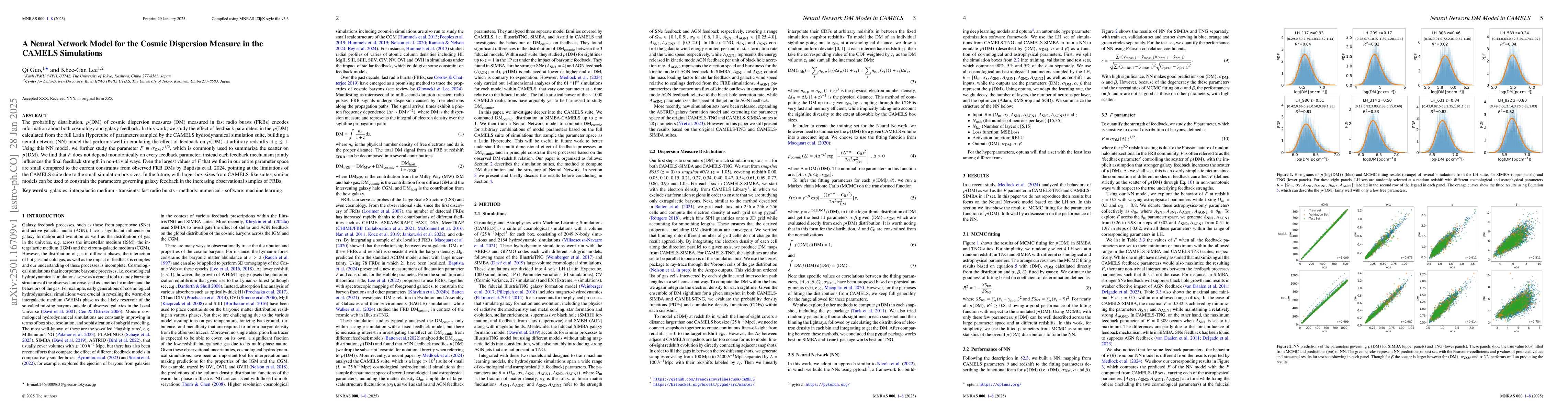 Thumbnail for A Neural Network Model for the Cosmic Dispersion Measure in the CAMELS
  Simulations