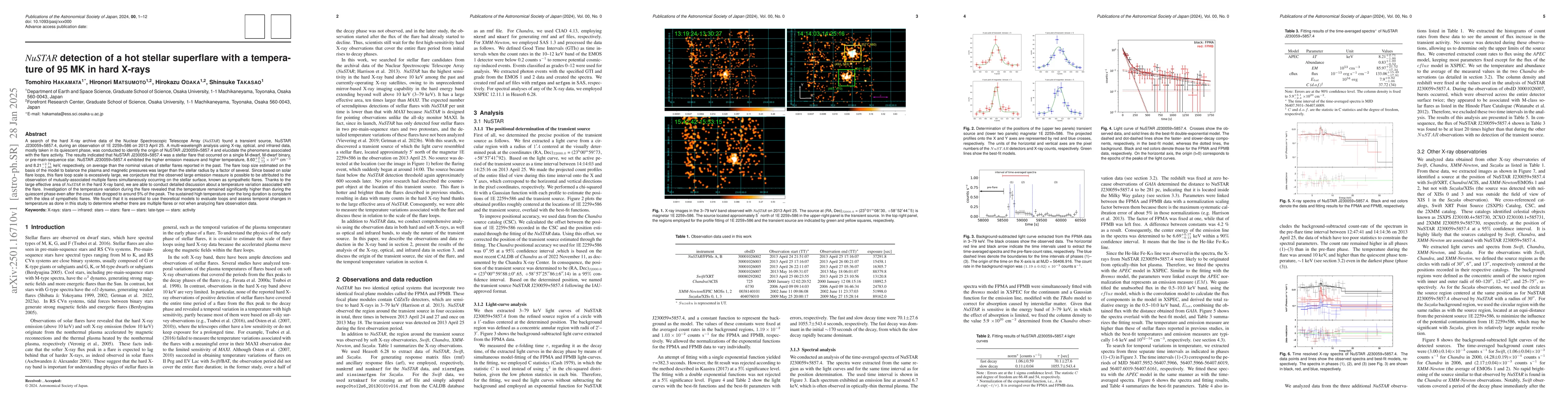 Thumbnail for NuSTAR detection of a hot stellar superflare with a temperature of 95 MK
  in hard X-rays