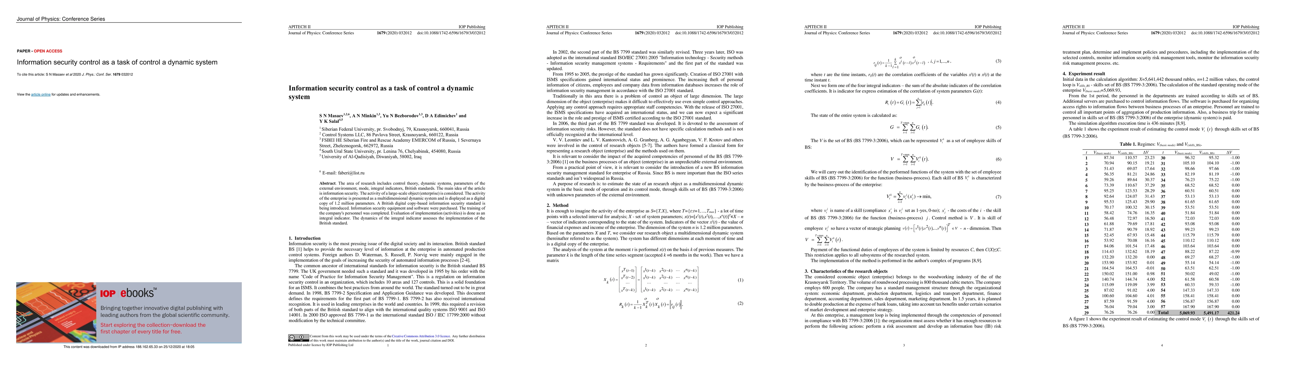 Thumbnail for Information security control as a task of control a dynamic system