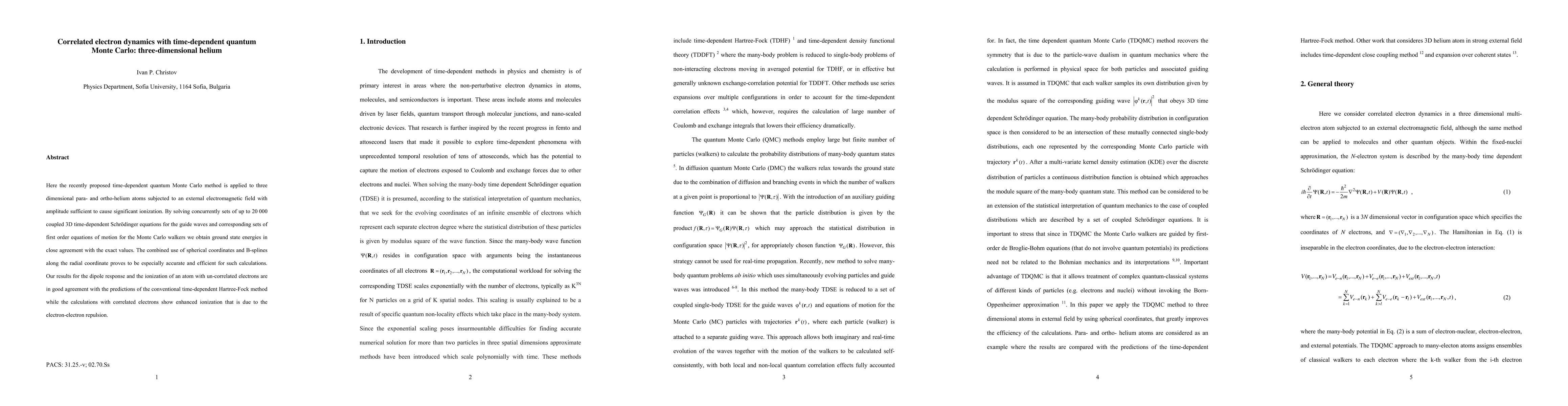 Thumbnail for Correlated electron dynamics with time-dependent quantum Monte Carlo:
  three-dimensional helium