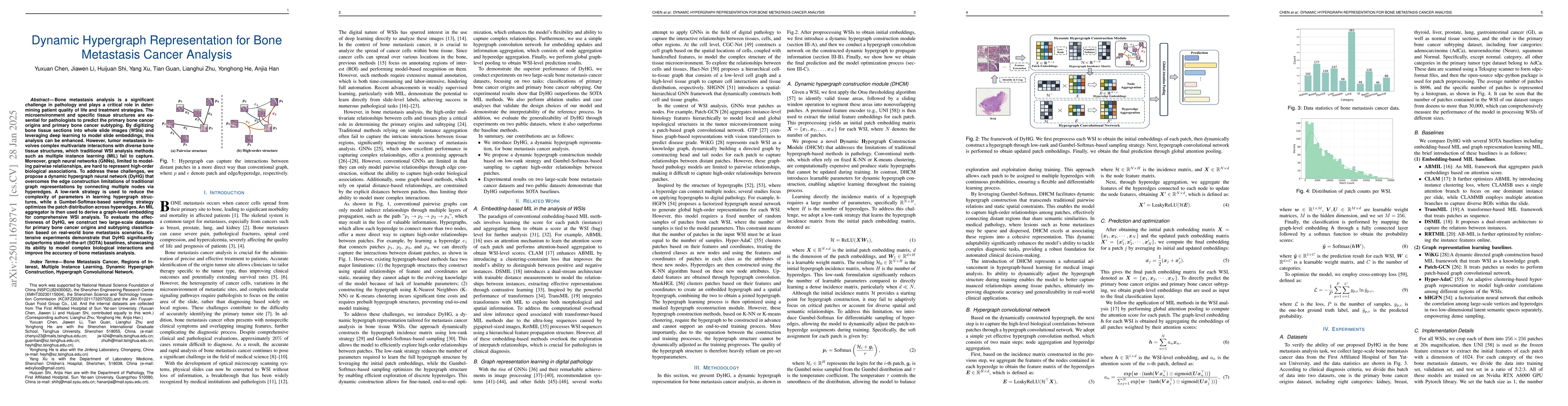 Thumbnail for Dynamic Hypergraph Representation for Bone Metastasis Cancer Analysis
