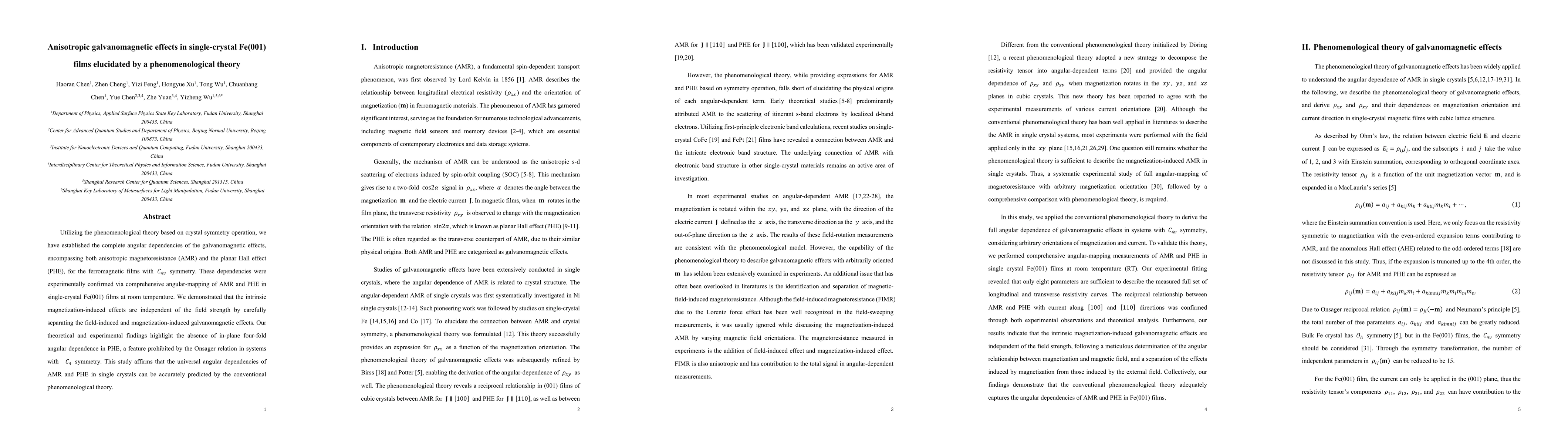 Thumbnail for Anisotropic galvanomagnetic effects in single-crystal Fe(001) films
  elucidated by a phenomenological theory