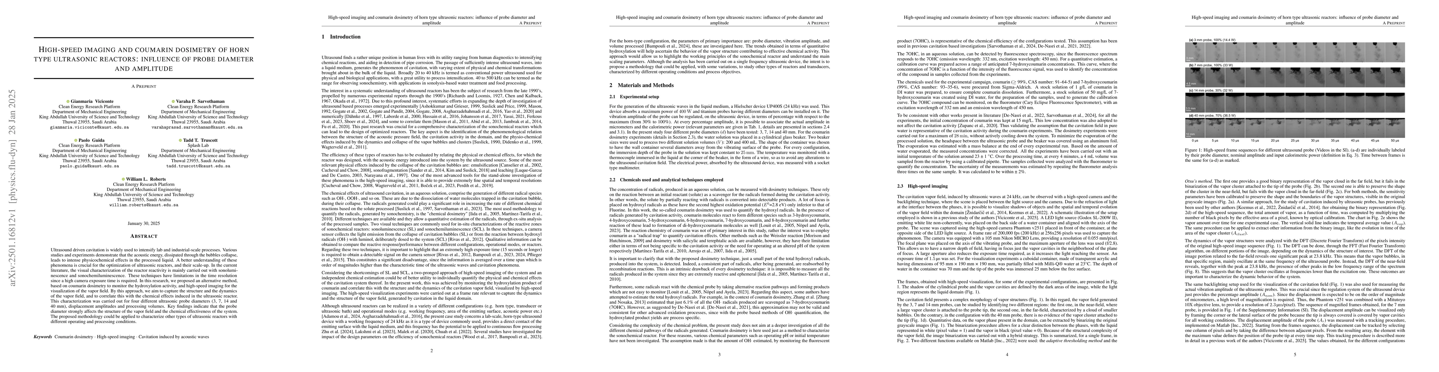 Thumbnail for High-speed imaging and coumarin dosimetry of horn type ultrasonic
  reactors: influence of probe diameter and amplitude