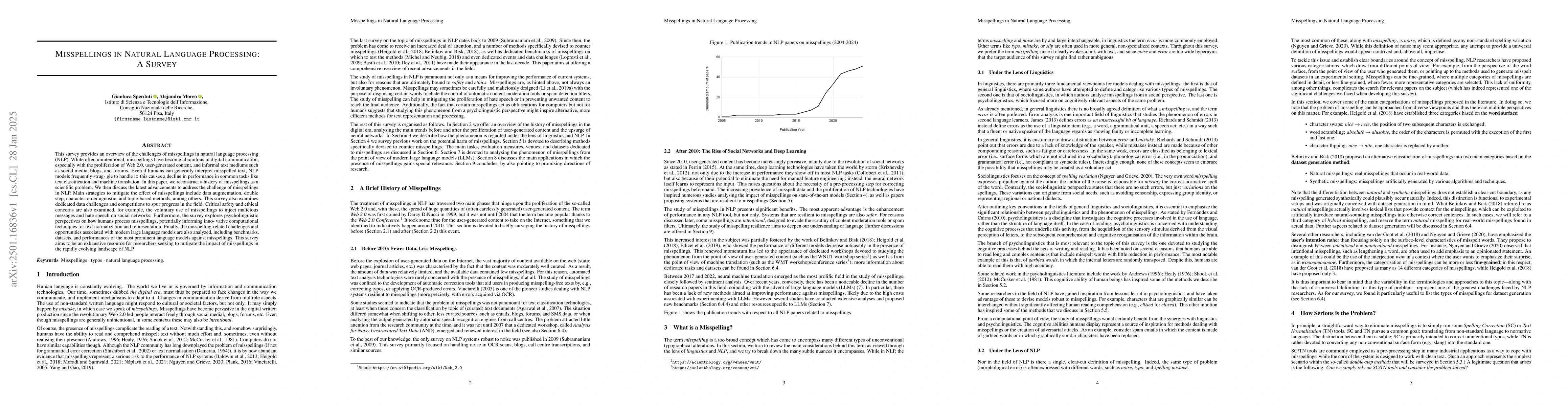 Thumbnail for Misspellings in Natural Language Processing: A survey