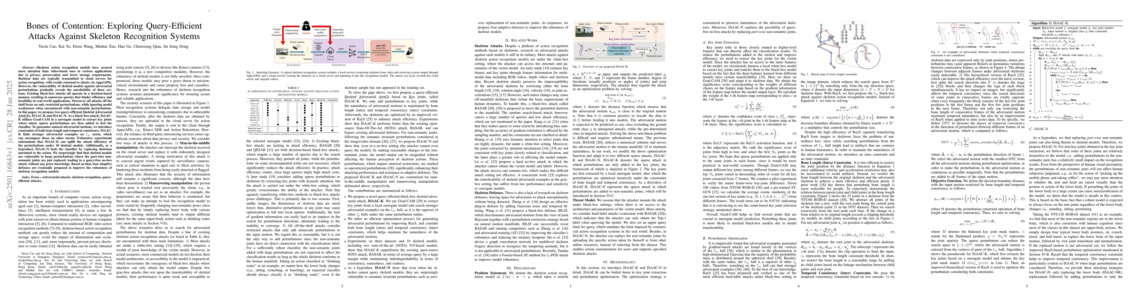 Thumbnail for Bones of Contention: Exploring Query-Efficient Attacks Against Skeleton
  Recognition Systems
