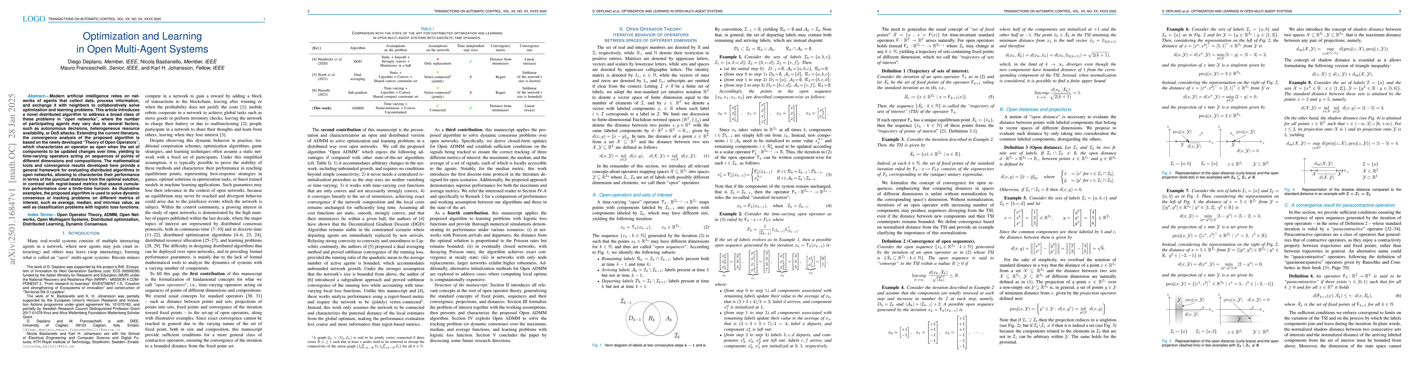 Thumbnail for Optimization and Learning in Open Multi-Agent Systems