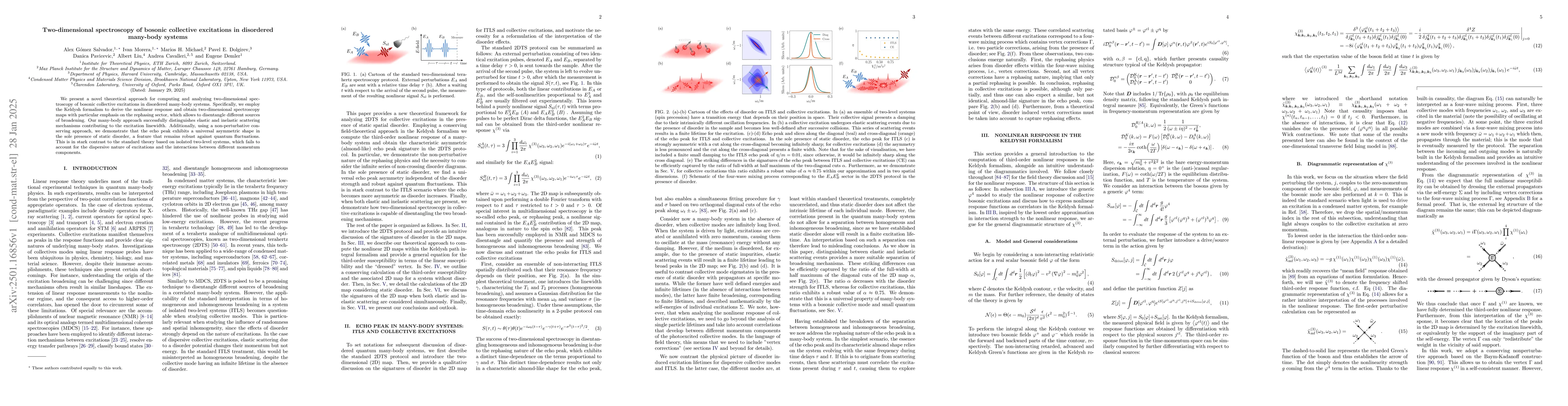 Thumbnail for Two-dimensional spectroscopy of bosonic collective excitations in
  disordered many-body systems