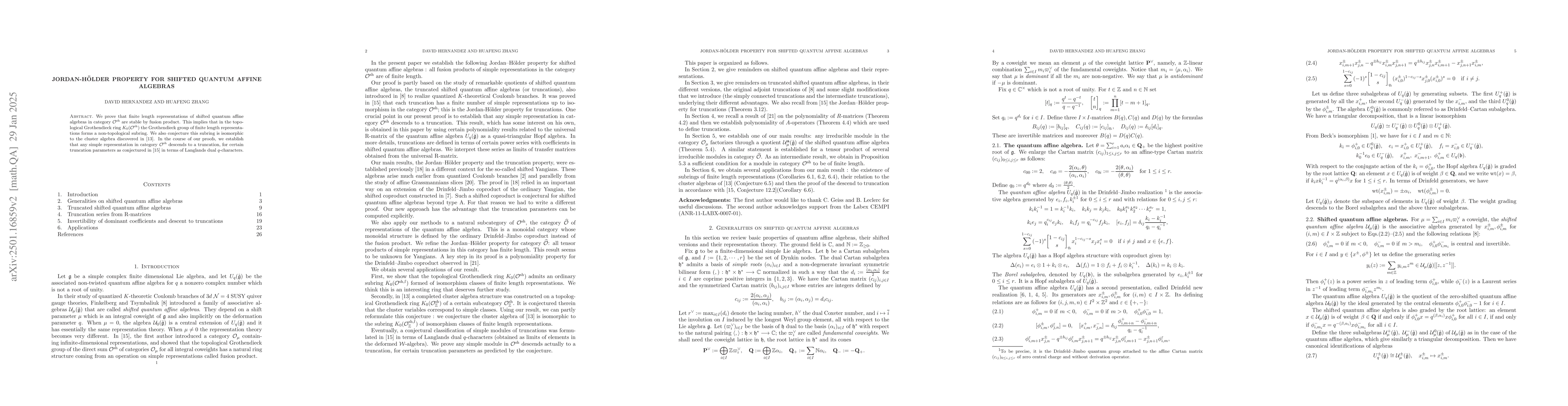 Thumbnail for Jordan-Holder property for shifted quantum affine algebras