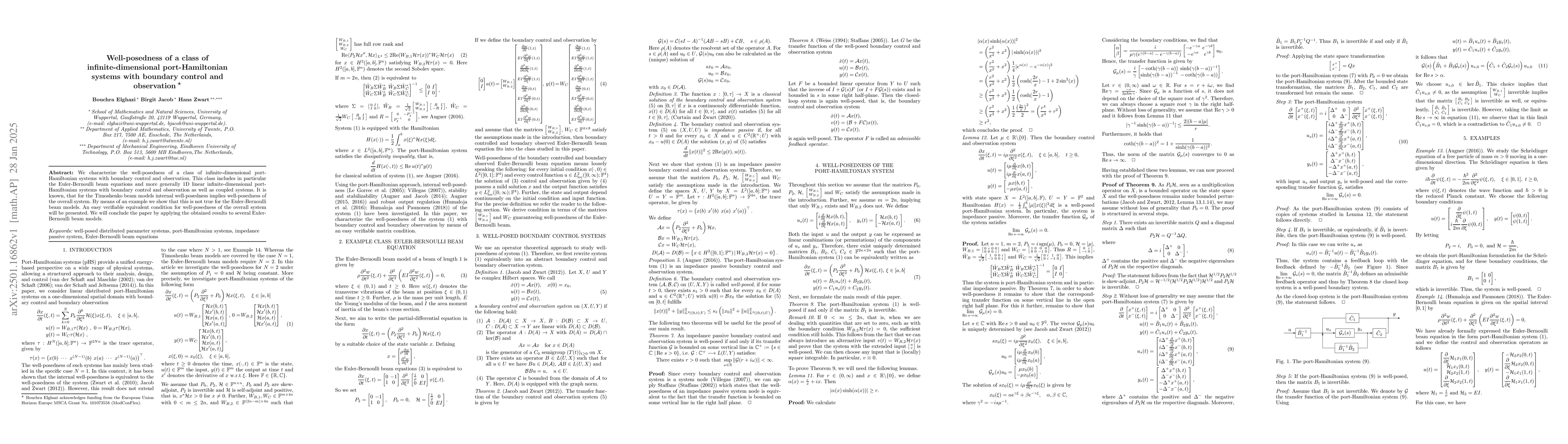 Thumbnail for Well-posedness of a class of infinite-dimensional port-Hamiltonian
  systems with boundary control and observation