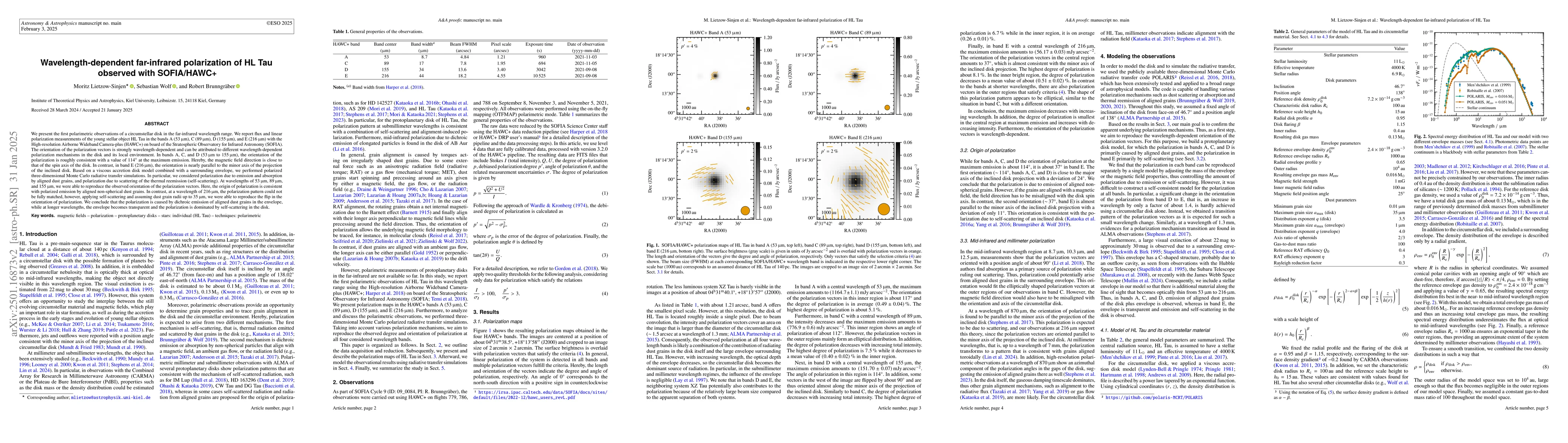 Thumbnail for Wavelength-dependent far-infrared polarization of HL Tau observed with
  SOFIA/HAWC+