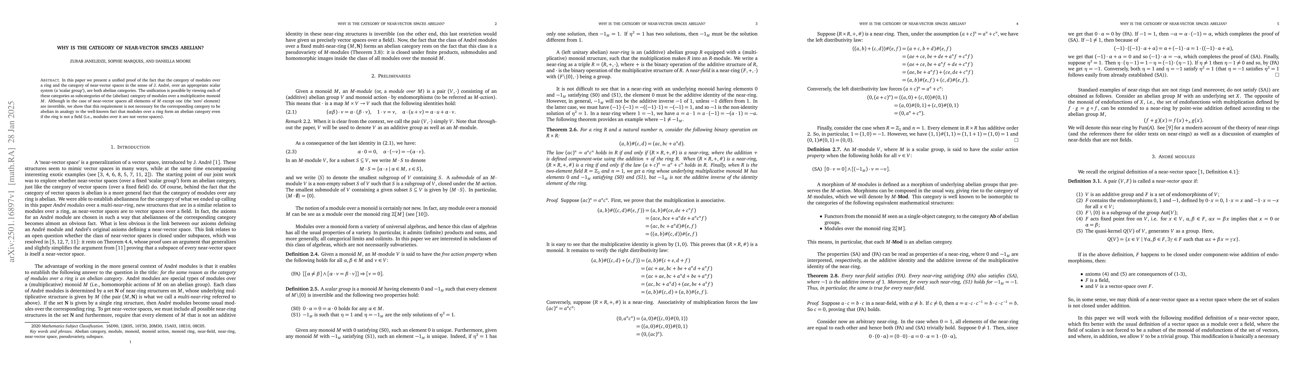Thumbnail for Why is the category of near-vector spaces abelian?