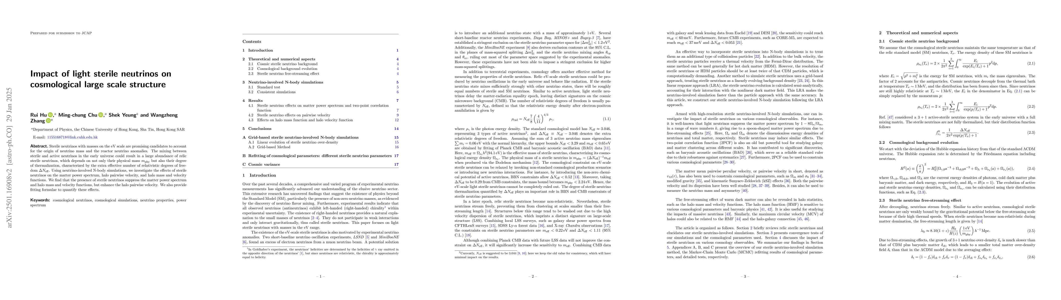 Thumbnail for Impact of light sterile neutrinos on cosmological large scale structure