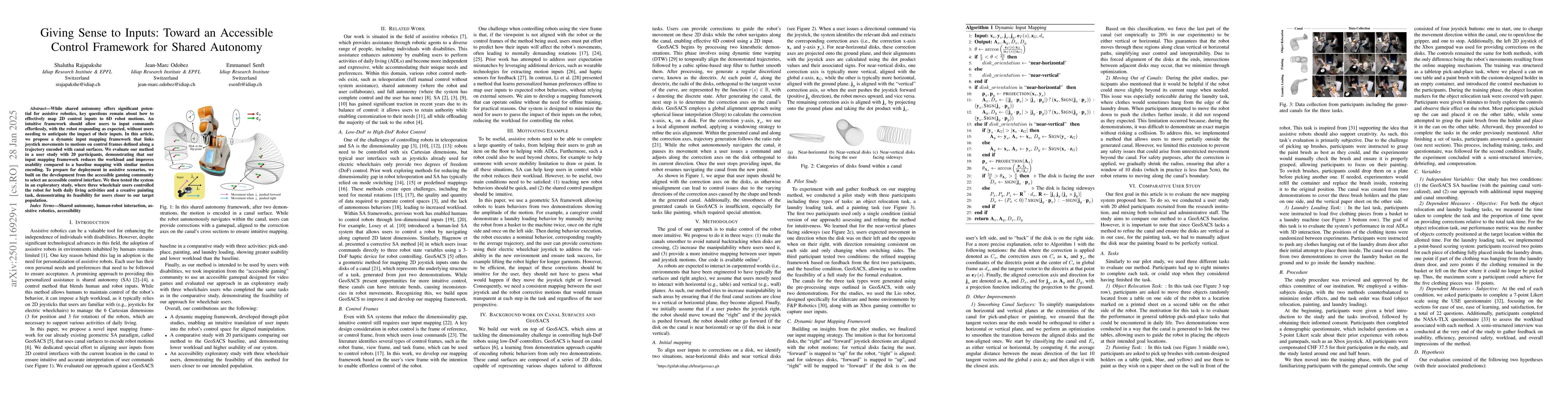 Thumbnail for Giving Sense to Inputs: Toward an Accessible Control Framework for
  Shared Autonomy