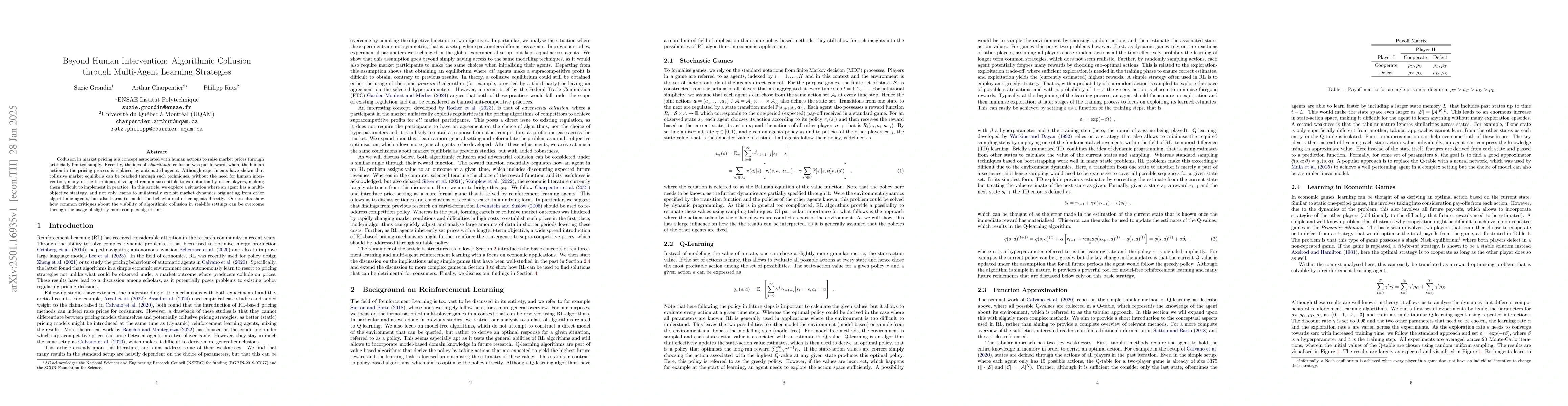 Thumbnail for Beyond Human Intervention: Algorithmic Collusion through Multi-Agent
  Learning Strategies