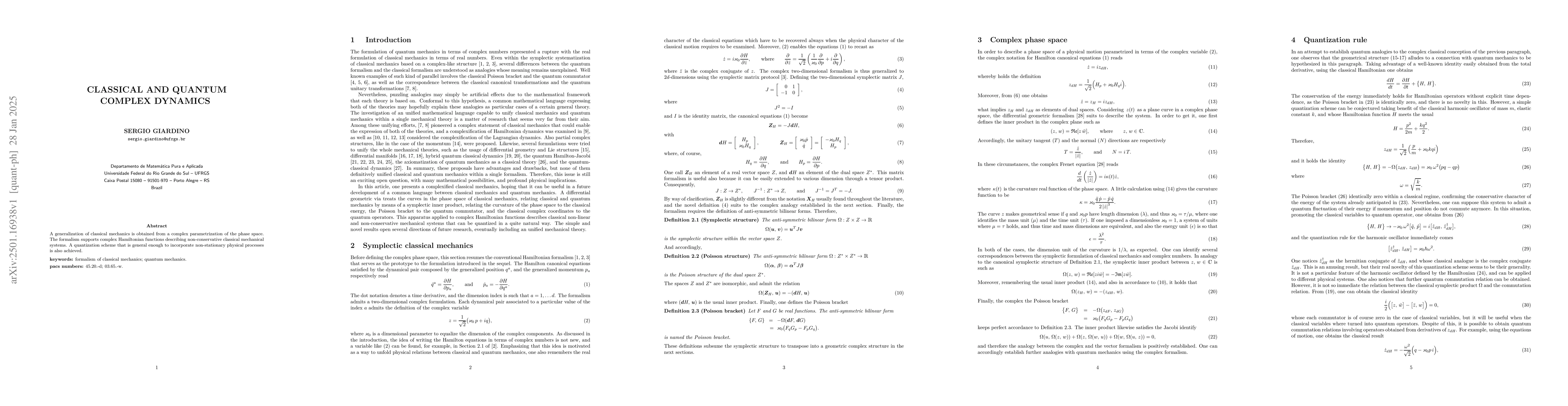 Thumbnail for Classical and quantum complex dynamics