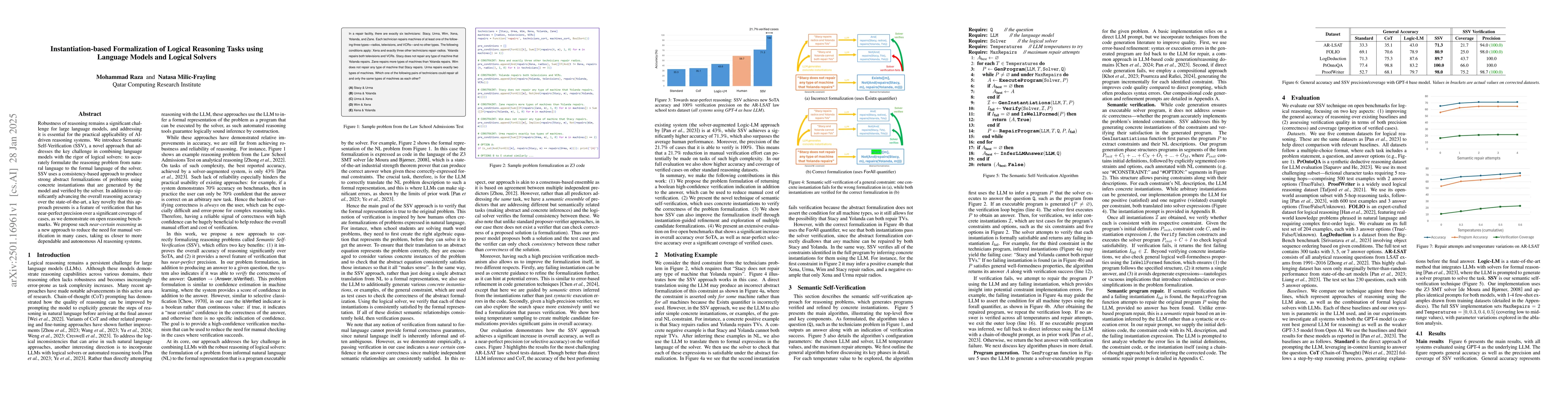 Thumbnail for Instantiation-based Formalization of Logical Reasoning Tasks using
  Language Models and Logical Solvers