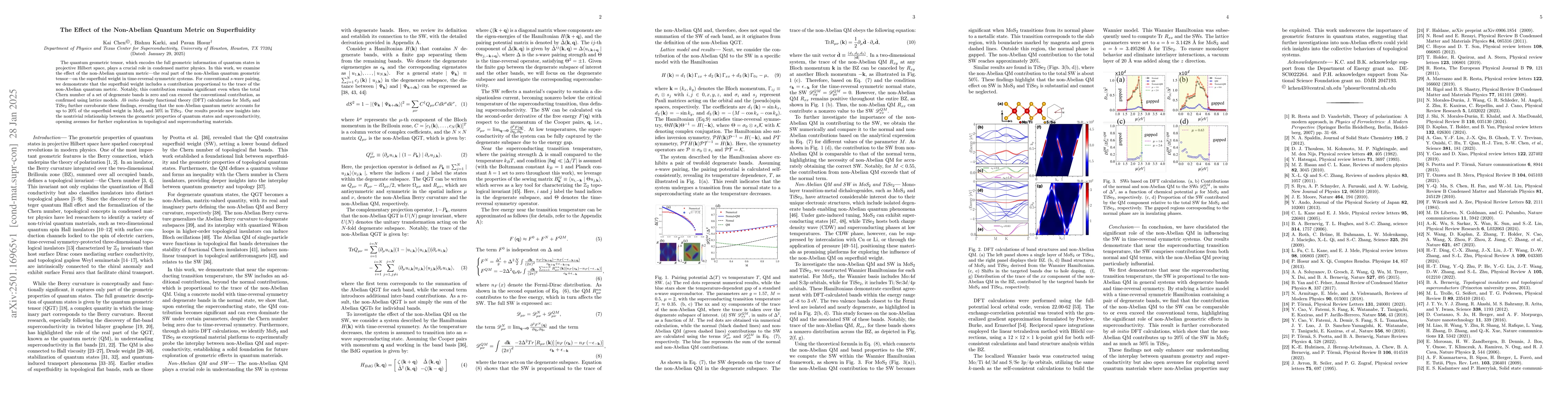 Thumbnail for The Effect of the Non-Abelian Quantum Metric on Superfluidity