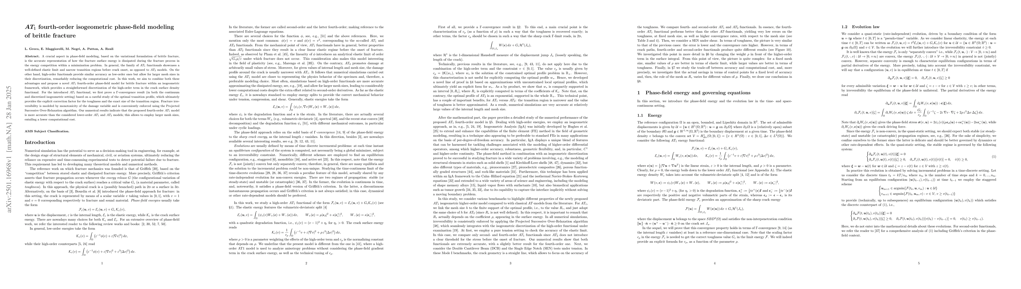 Thumbnail for AT1 fourth-order isogeometric phase-field modeling of brittle fracture