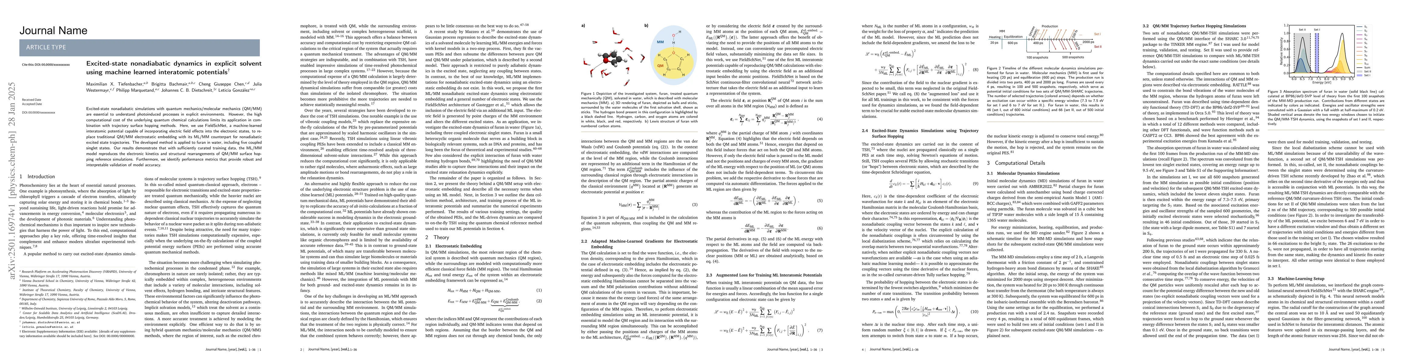 Thumbnail for Excited-state nonadiabatic dynamics in explicit solvent using machine
  learned interatomic potentials