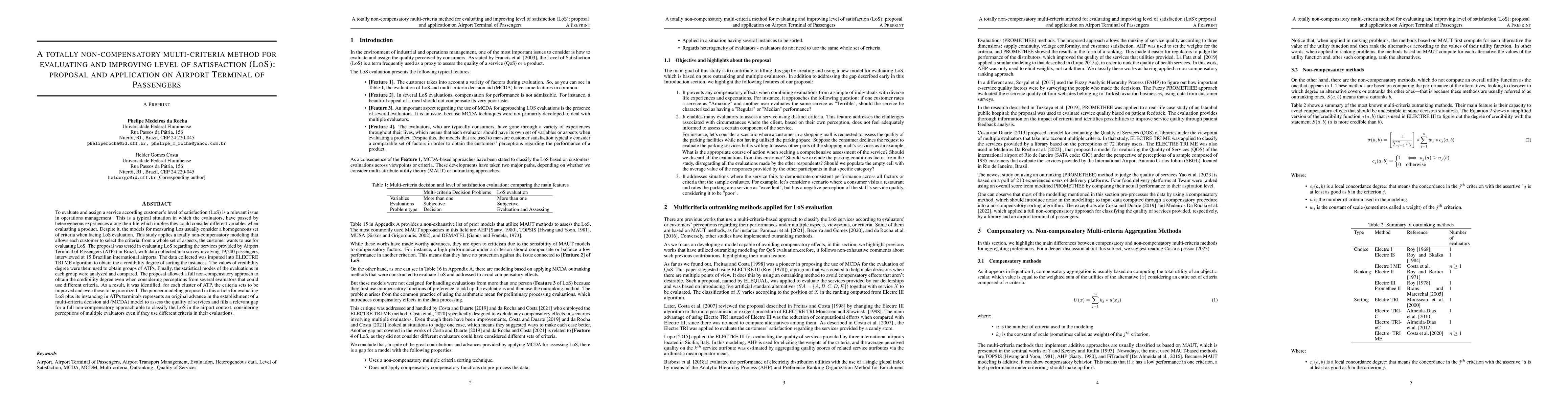 Thumbnail for A totally non-compensatory multi-criteria method for evaluating and
  improving level of satisfaction (LoS): proposal and application on Airport
  Terminal of Passengers