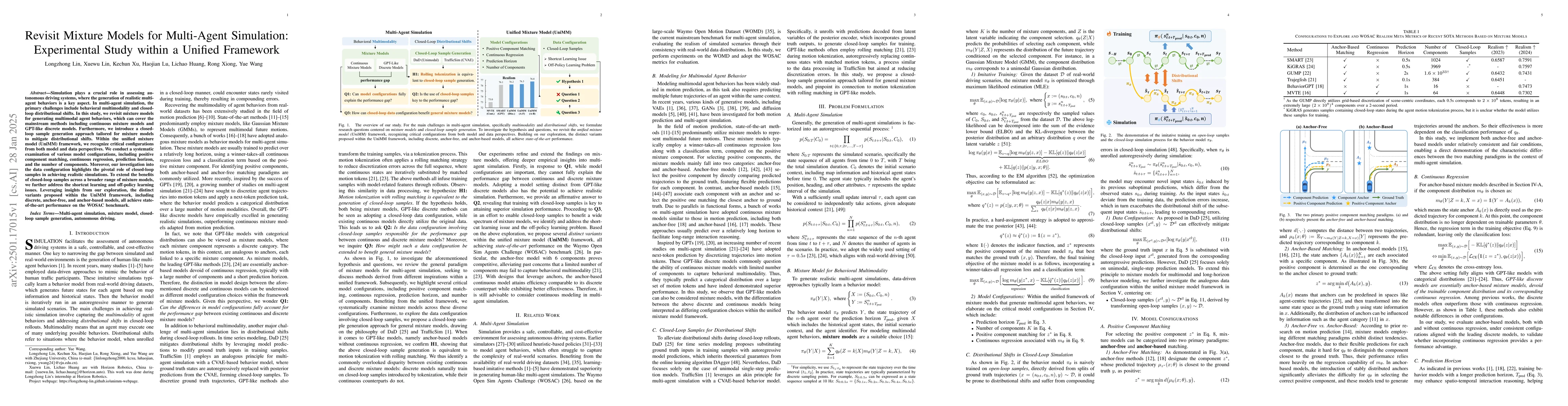 Thumbnail for Revisit Mixture Models for Multi-Agent Simulation: Experimental Study
  within a Unified Framework