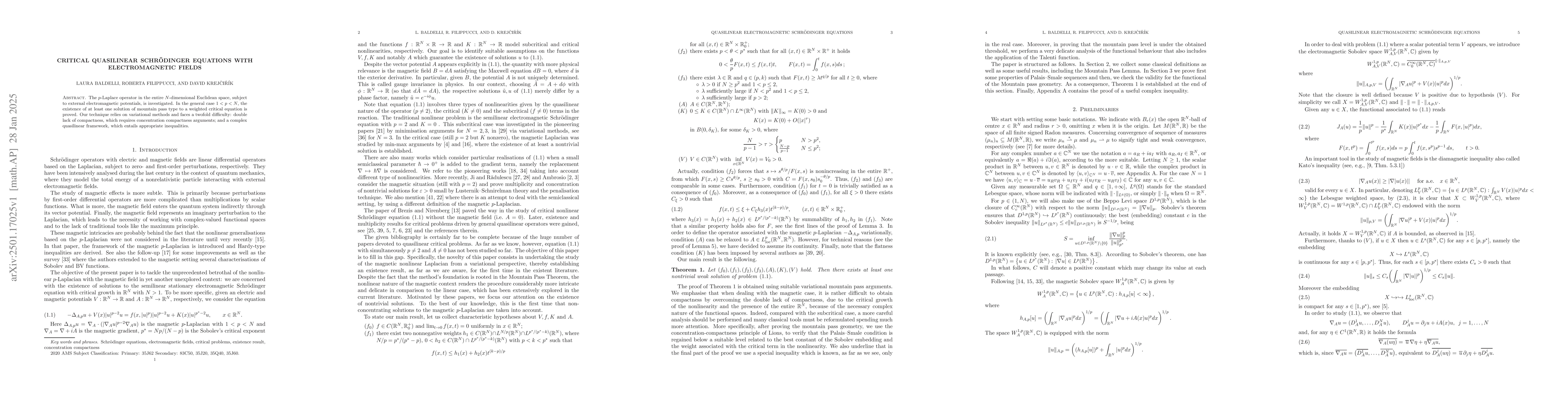 Thumbnail for Critical quasilinear Schroedinger equations with electromagnetic fields