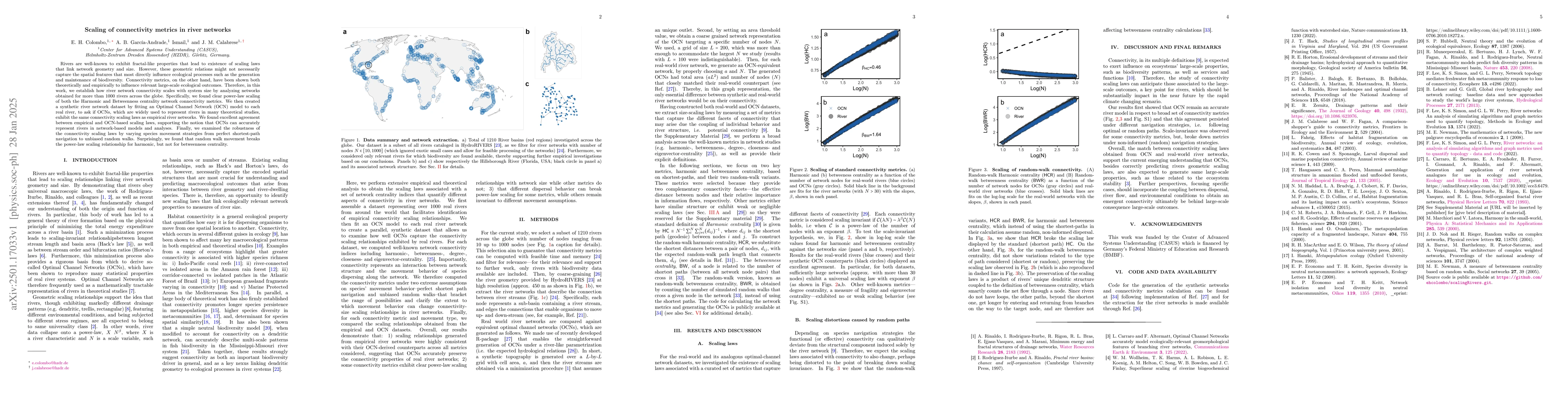 Thumbnail for Scaling of connectivity metrics in river networks