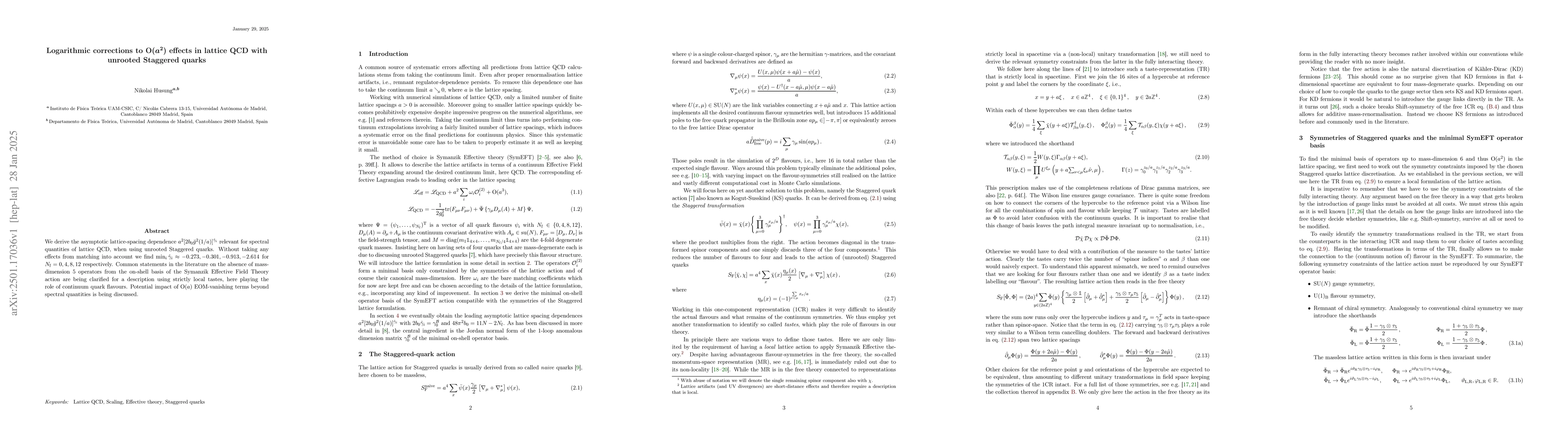 Thumbnail for Logarithmic corrections to O($a^2$) effects in lattice QCD with unrooted
  Staggered quarks