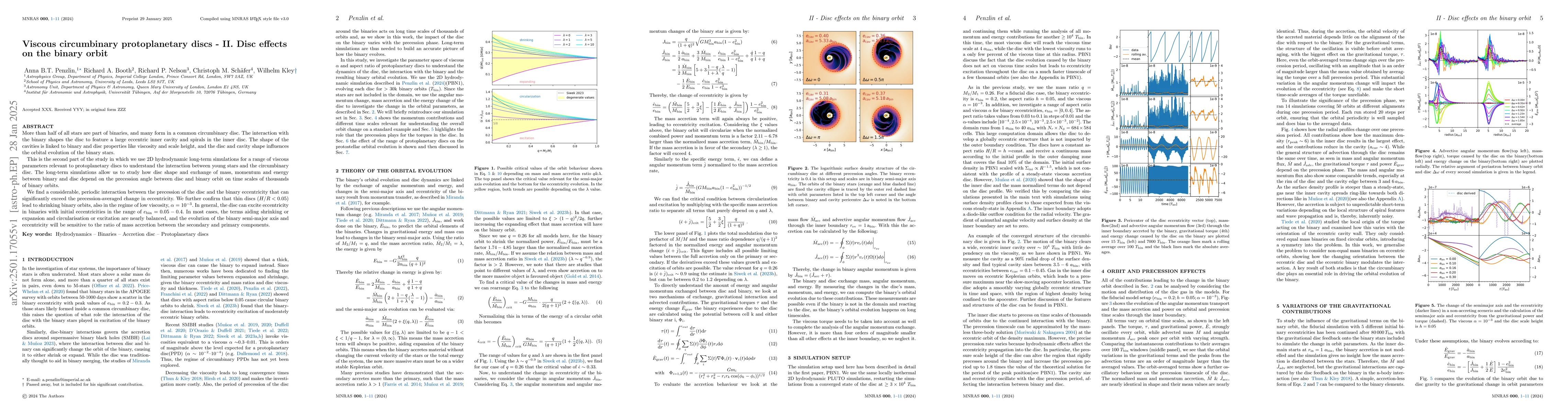 Thumbnail for Viscous circumbinary protoplanetary discs -- II. Disc effects on the
  binary orbit