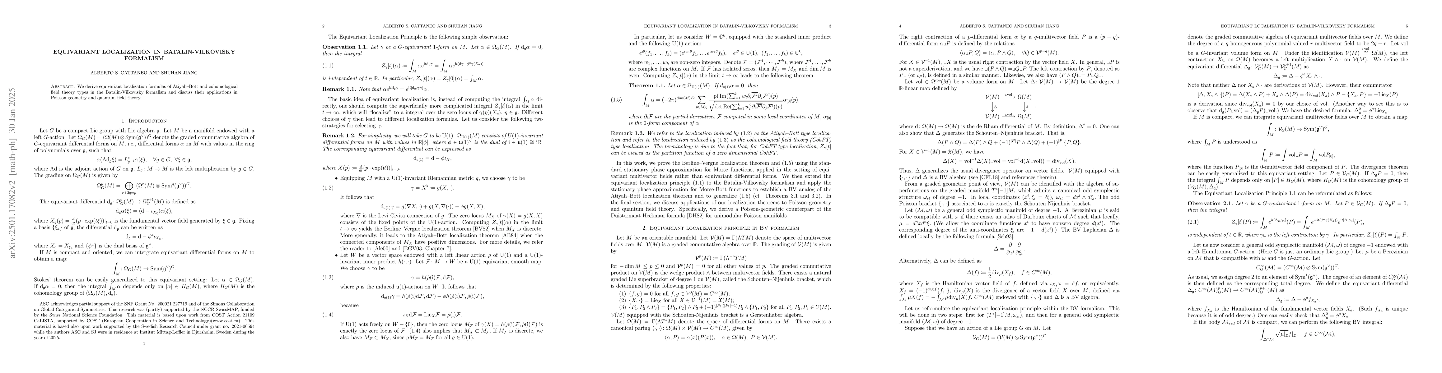 Thumbnail for Equivariant localization in Batalin-Vilkovisky formalism
