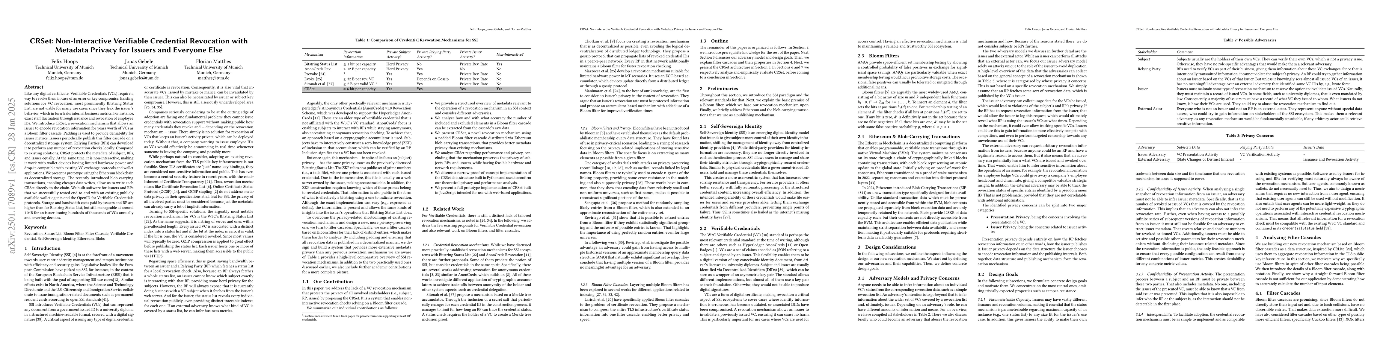 Thumbnail for CRSet: Non-Interactive Verifiable Credential Revocation with Metadata
  Privacy for Issuers and Everyone Else