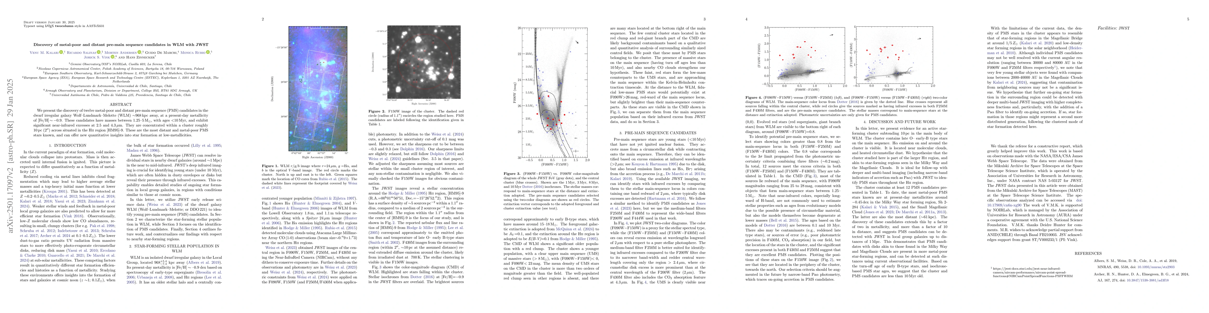 Thumbnail for Discovery of metal-poor and distant pre-main sequence candidates in WLM
  with JWST