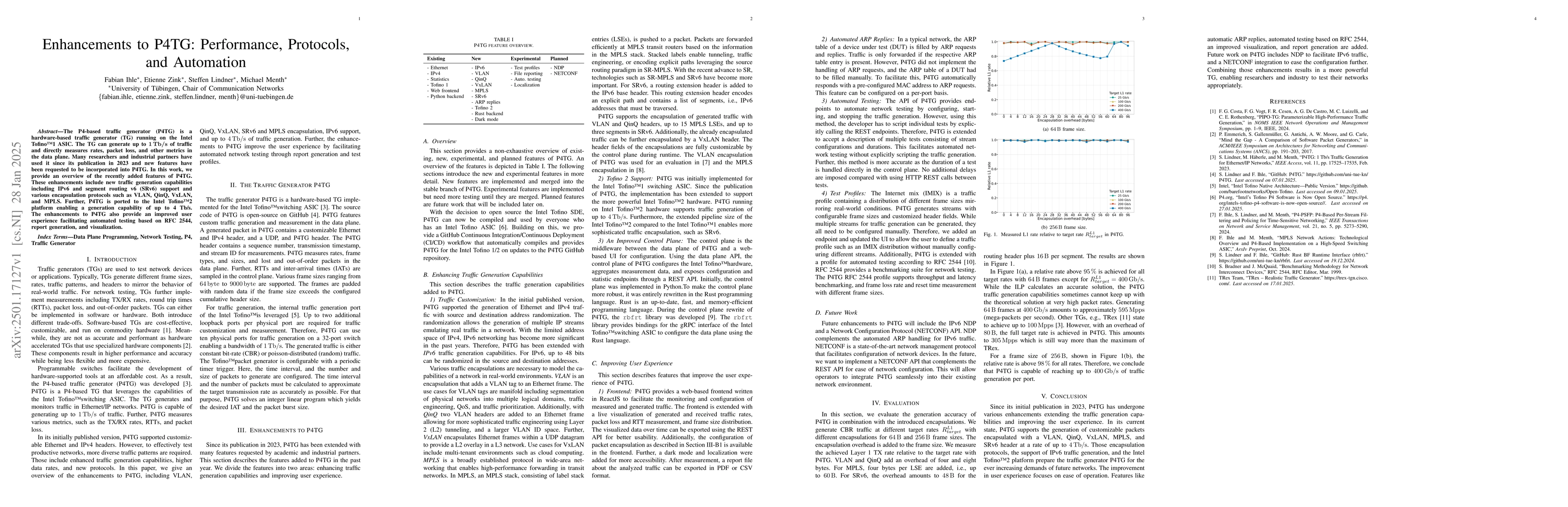 Thumbnail for Enhancements to P4TG: Performance, Protocols, and Automation