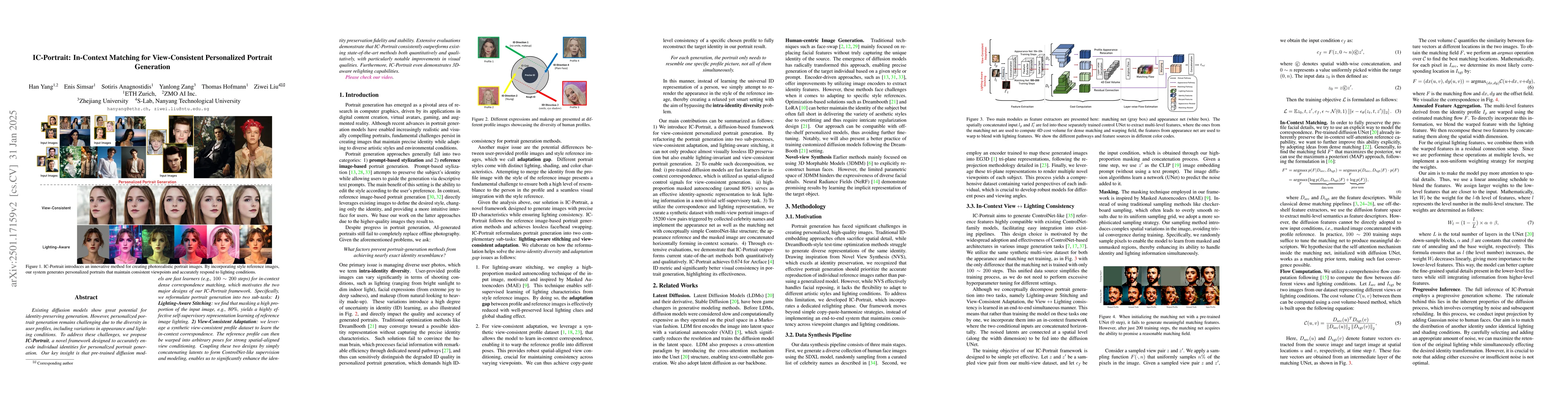 Thumbnail for IC-Portrait: In-Context Matching for View-Consistent Personalized
  Portrait