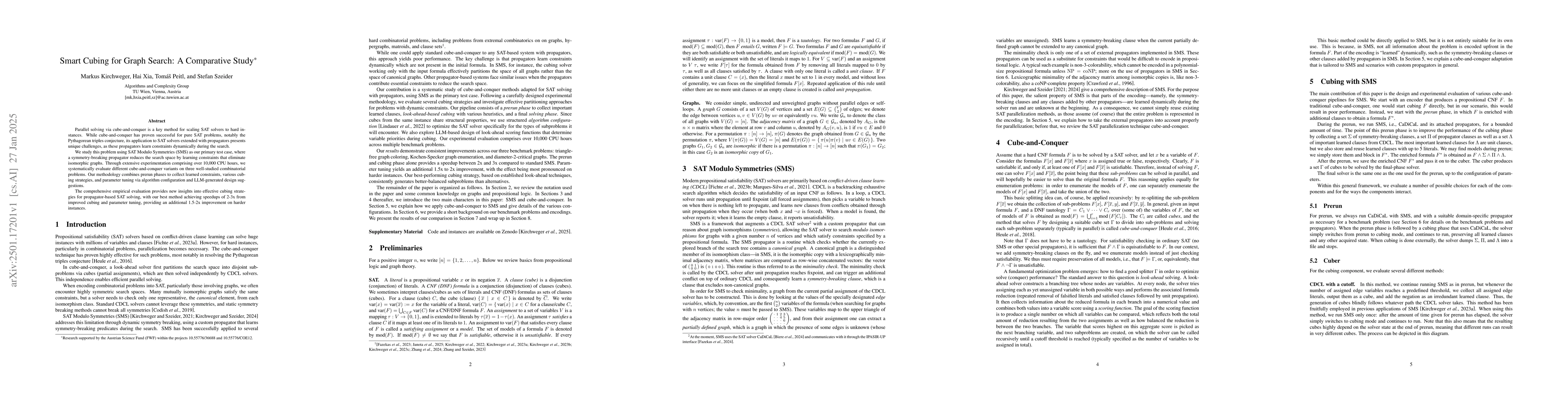 Thumbnail for Smart Cubing for Graph Search: A Comparative Study