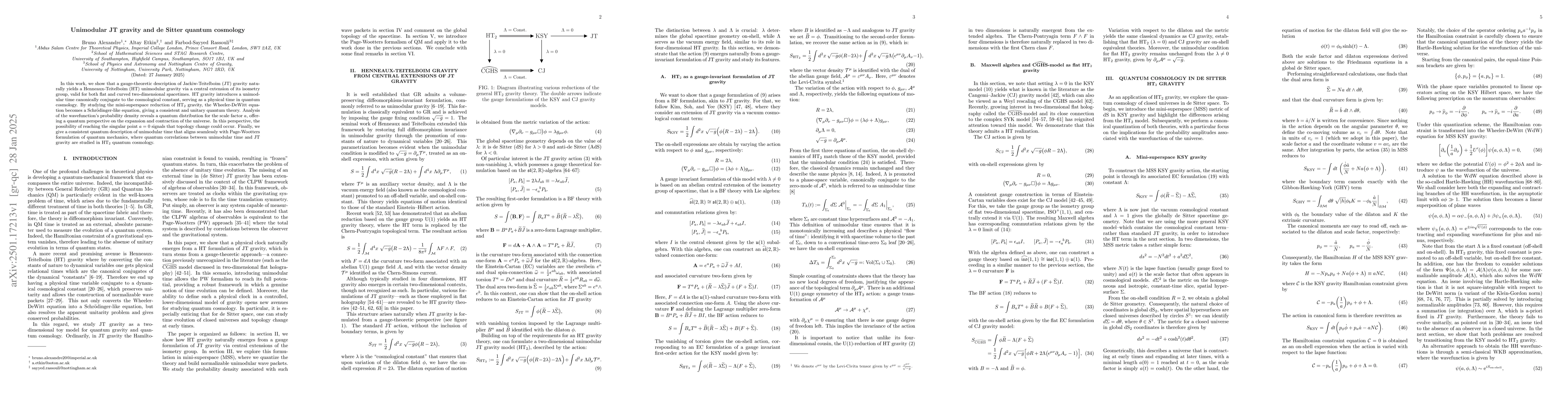 Thumbnail for Unimodular JT gravity and de Sitter quantum cosmology