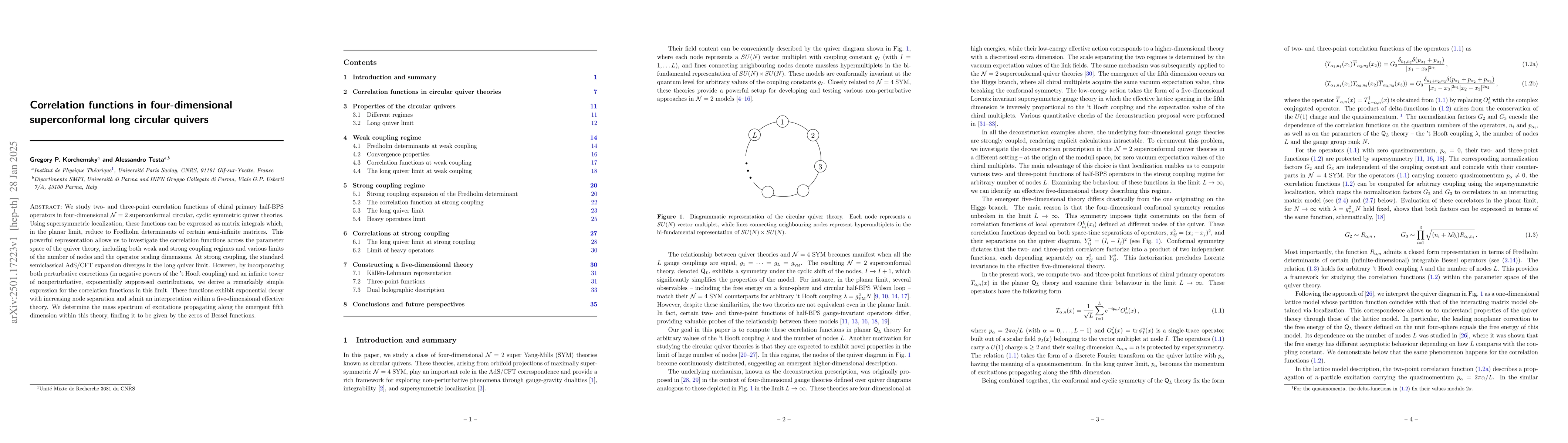 Thumbnail for Correlation functions in four-dimensional superconformal long circular
  quivers
