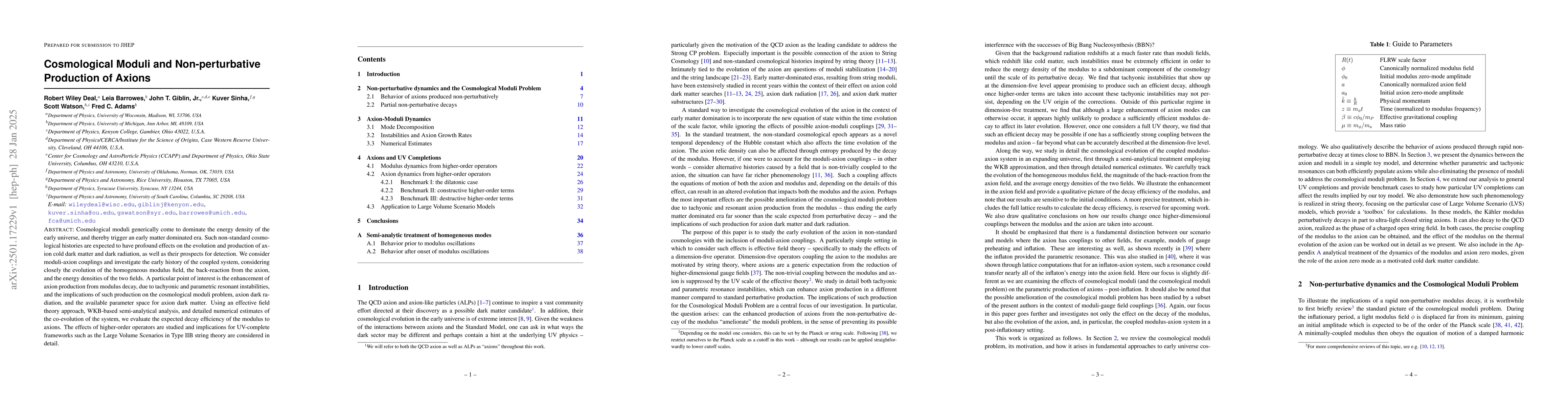 Thumbnail for Cosmological Moduli and Non-perturbative Production of Axions