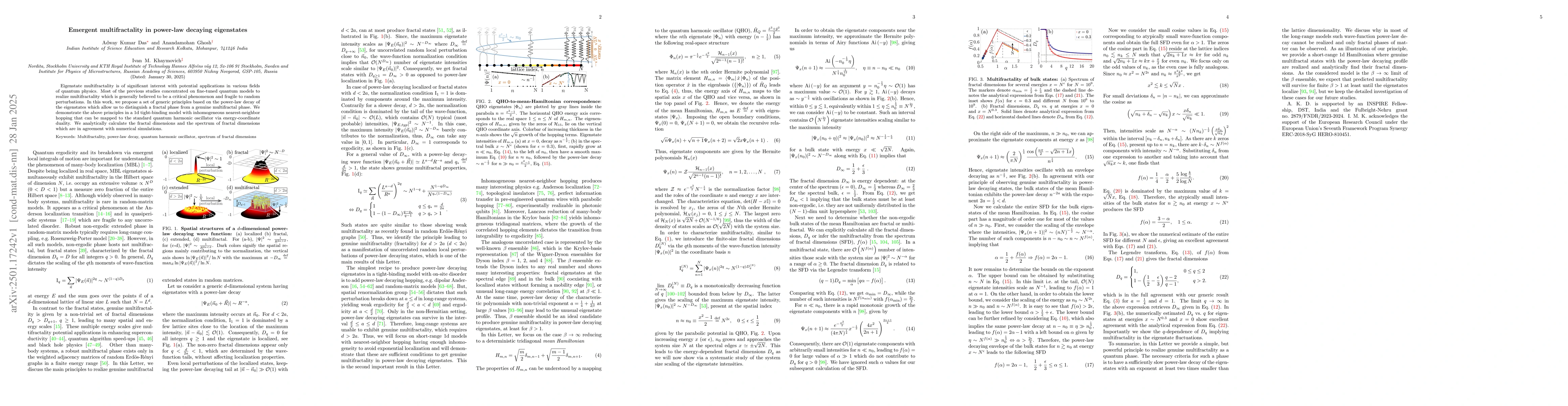 Thumbnail for Emergent multifractality in power-law decaying eigenstates