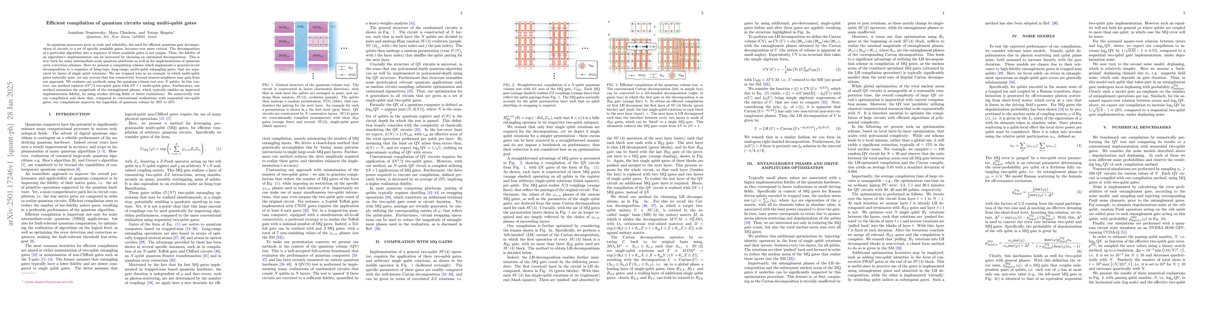 Thumbnail for Efficient compilation of quantum circuits using multi-qubit gates
