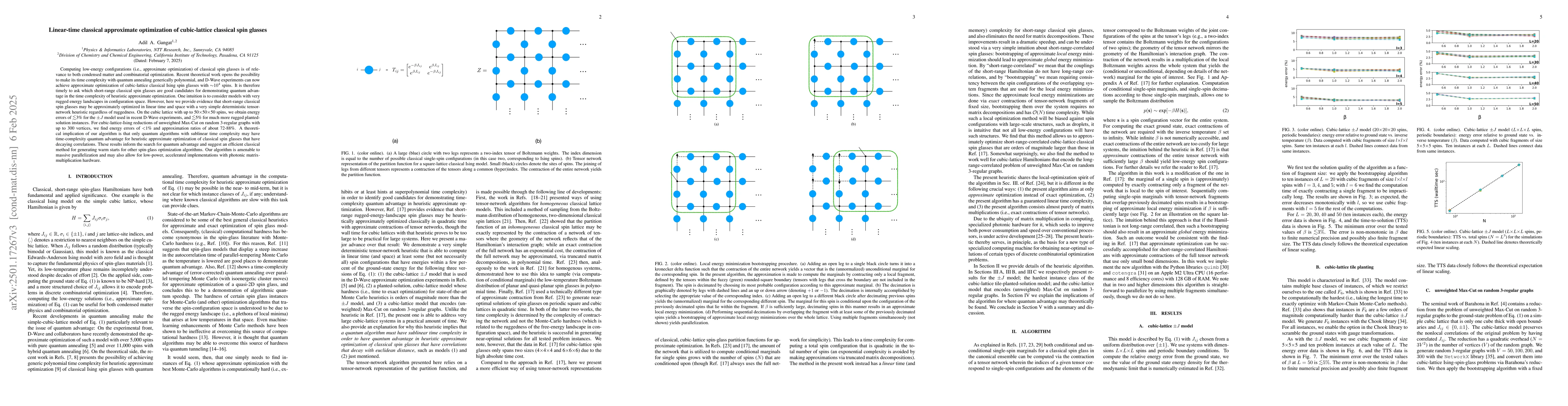 Thumbnail for Linear-time classical approximate optimization of cubic-lattice
  classical spin glasses