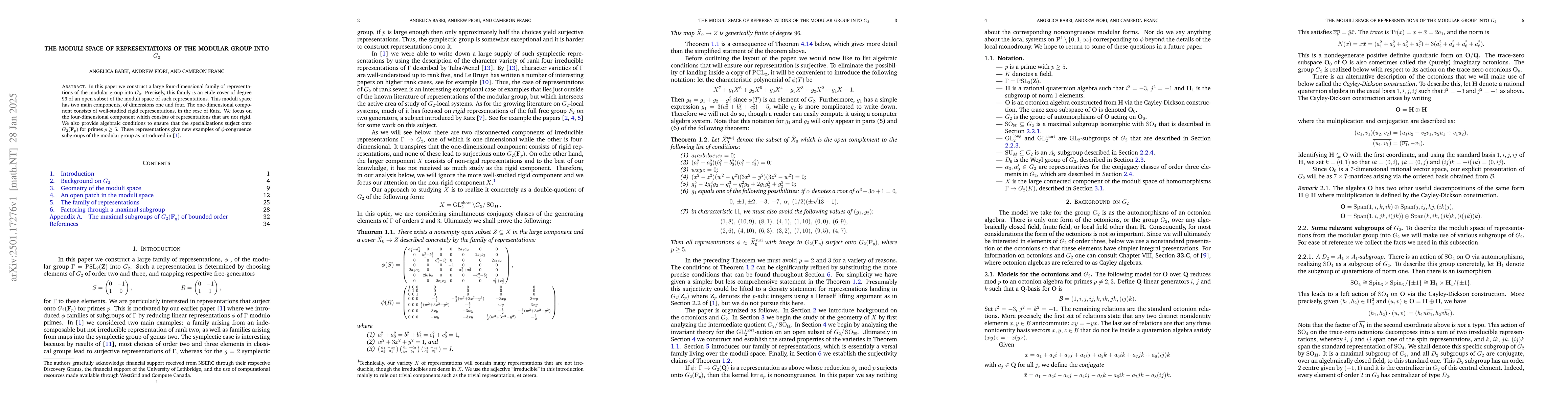 Thumbnail for The moduli space of representations of the modular group into $G_2$