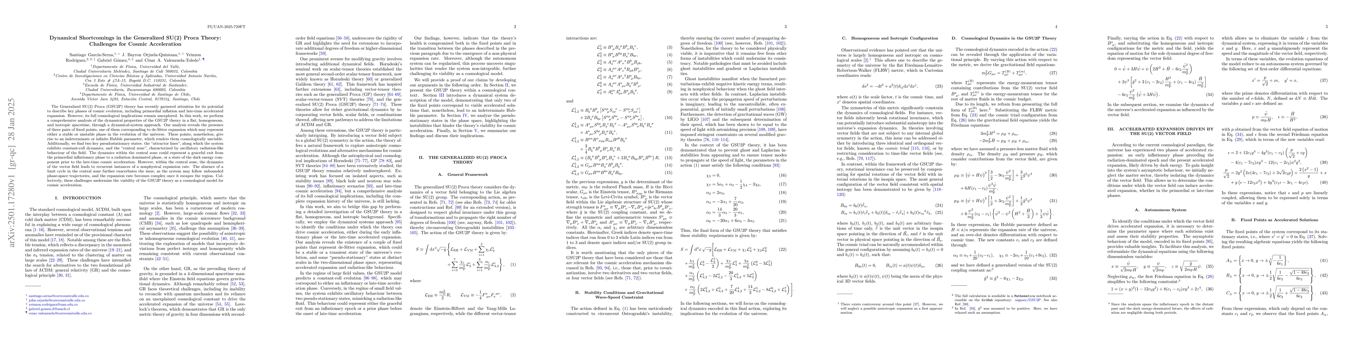 Thumbnail for Dynamical Shortcomings in the Generalized SU(2) Proca Theory: Challenges
  for Cosmic Acceleration