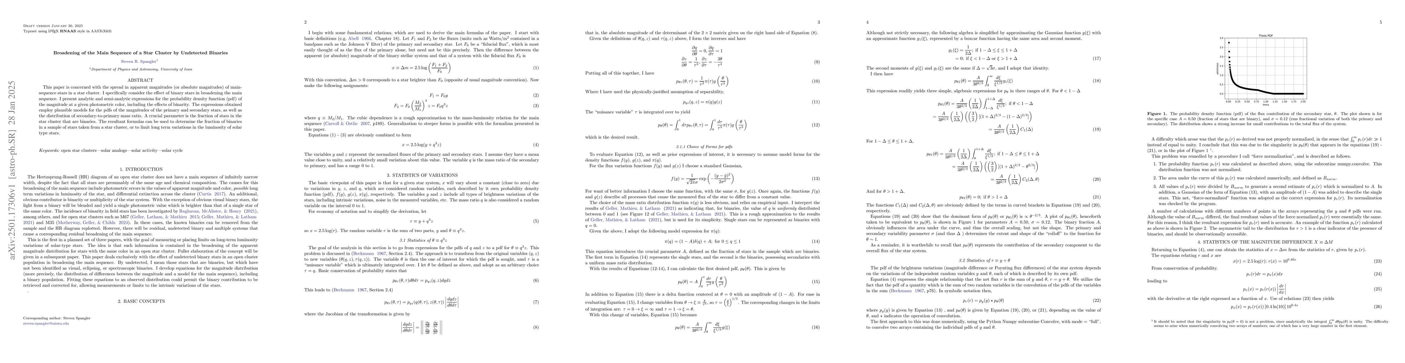 Thumbnail for Broadening of the Main Sequence of a Star Cluster by Undetected Binaries