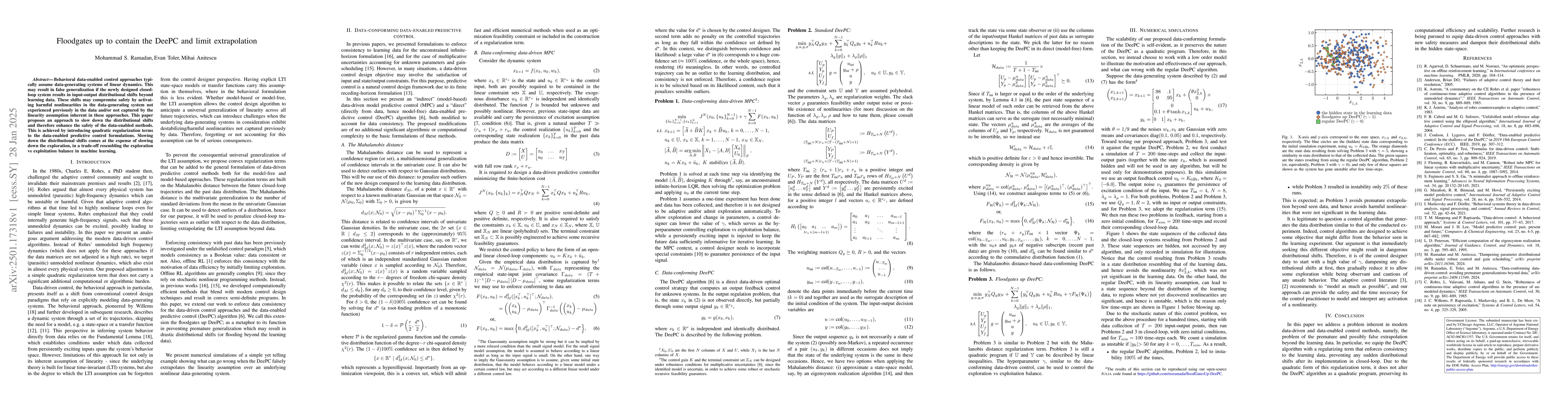 Thumbnail for Floodgates up to contain the DeePC and limit extrapolation