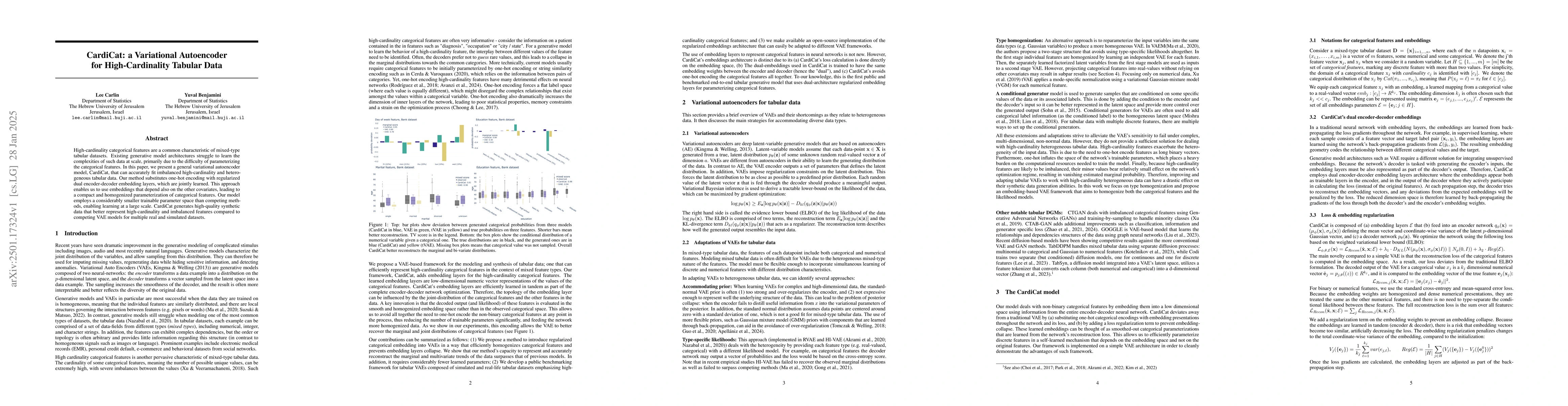 Thumbnail for CardiCat: a Variational Autoencoder for High-Cardinality Tabular Data