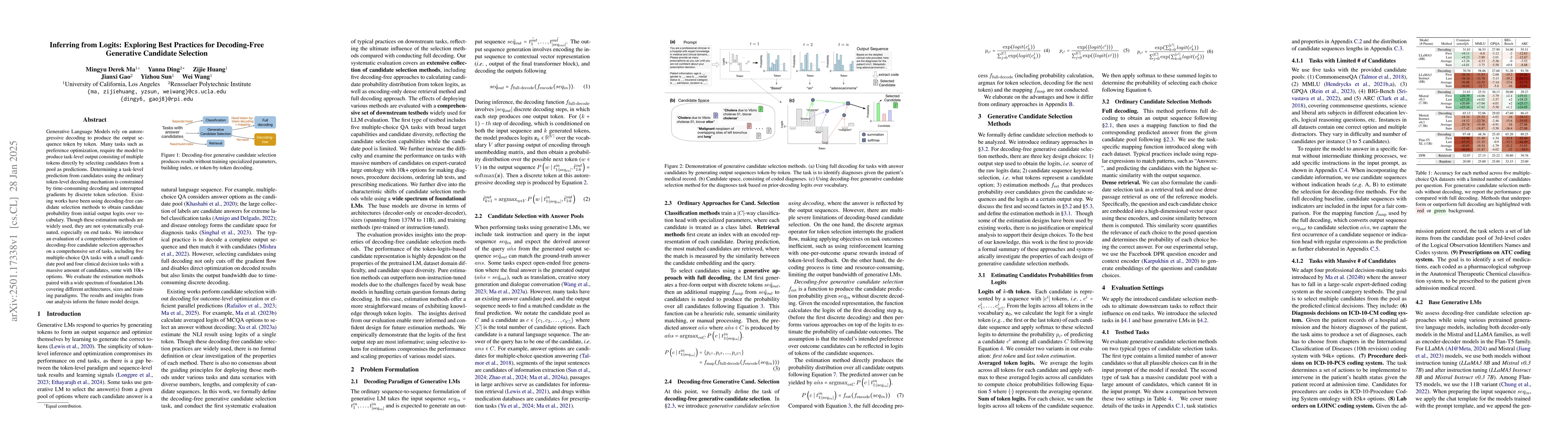 Thumbnail for Inferring from Logits: Exploring Best Practices for Decoding-Free
  Generative Candidate Selection