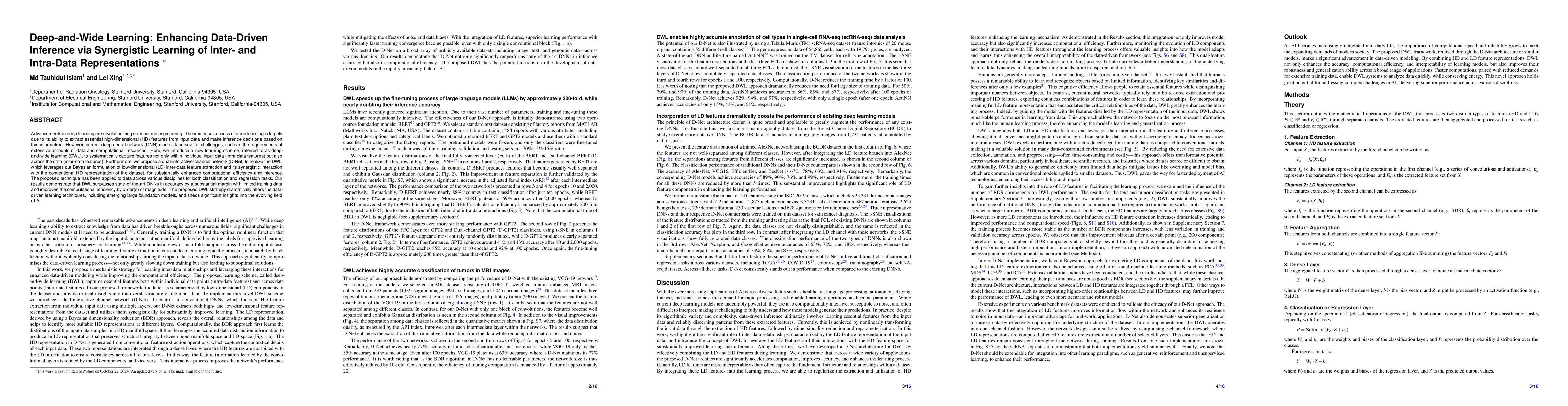 Thumbnail for Deep-and-Wide Learning: Enhancing Data-Driven Inference via Synergistic
  Learning of Inter- and Intra-Data Representations